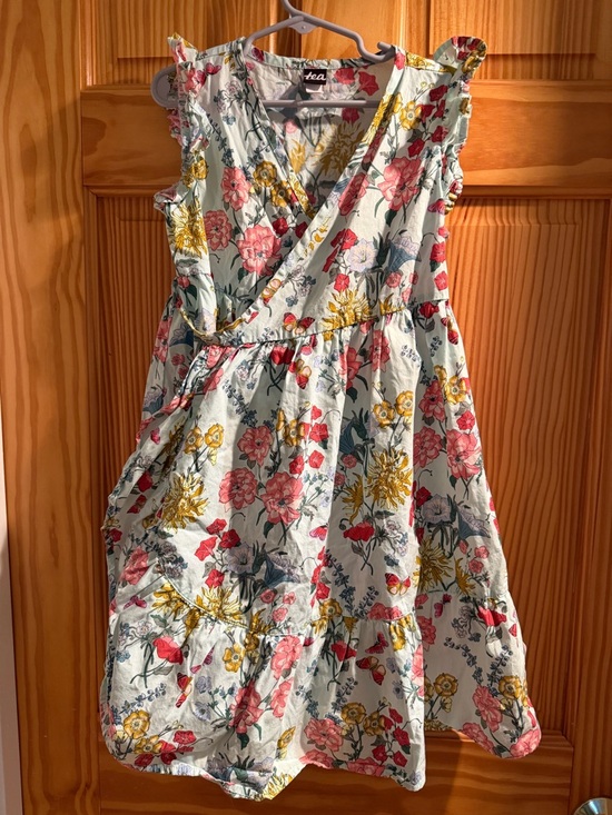 Tea Collection Other - Tea Collection Mint Floral Wrap Dress with Pink & Yellow Flowers